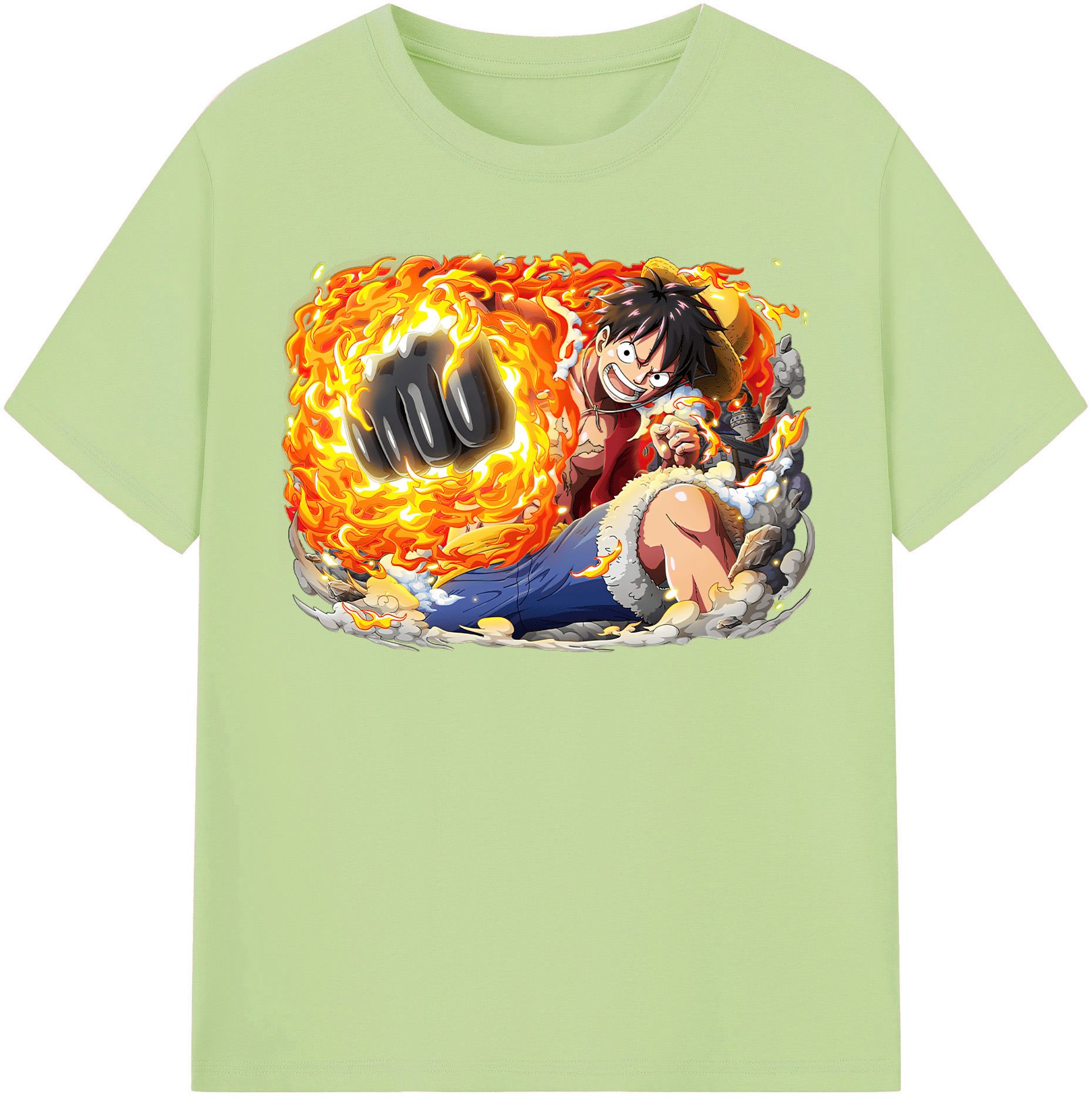 ワンピース モンキー・D・ルフィ ONE PIECE Monkey D. Luffy 綿100％半袖Tシャツ（フロントプリント）
